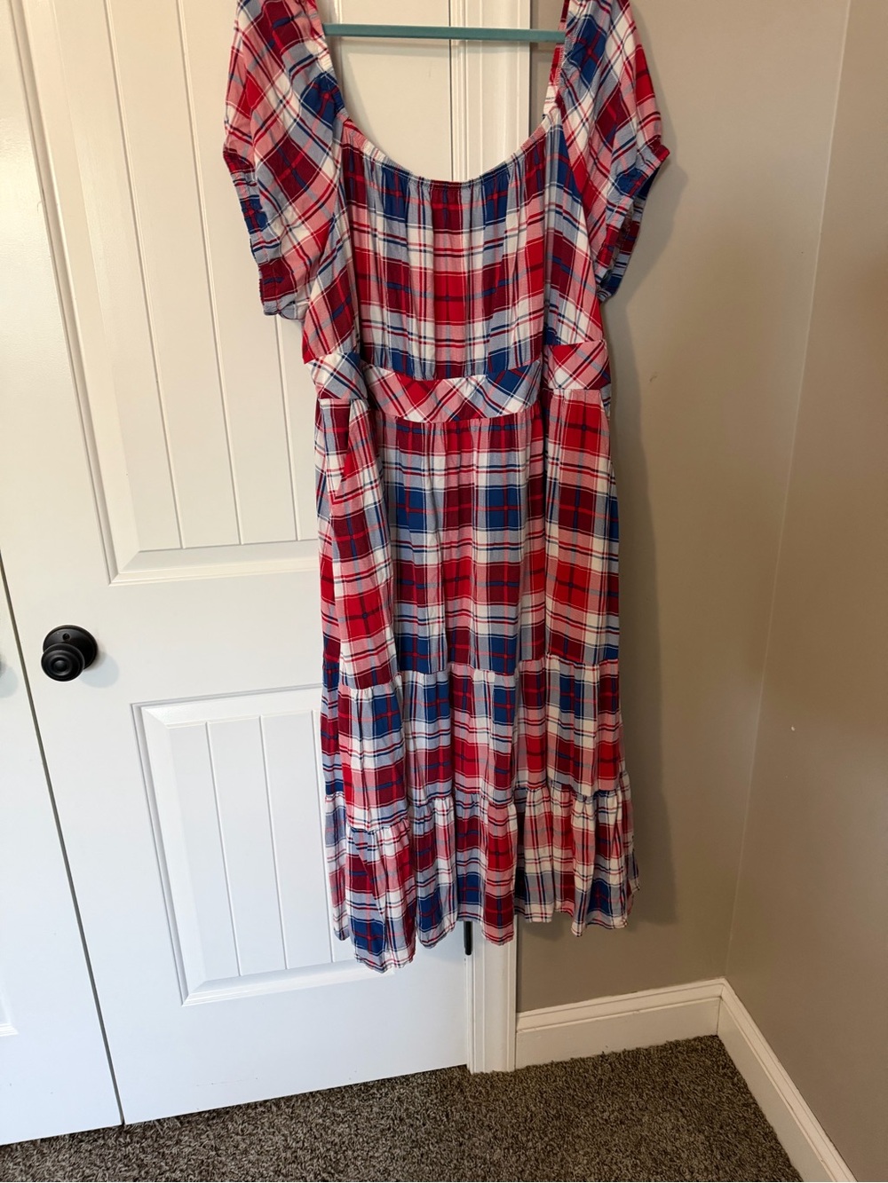 Torrid tiered plaid midi/ maxi dress size 4XL